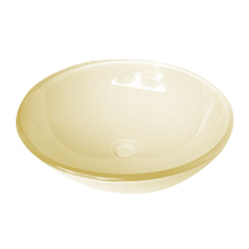 Round glass beige